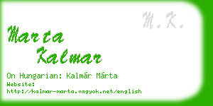 marta kalmar business card